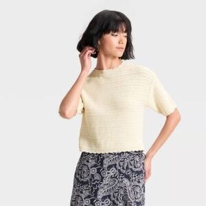 Women's Crewneck Knit Pullover Sweater - Universal Thread™ Tan S